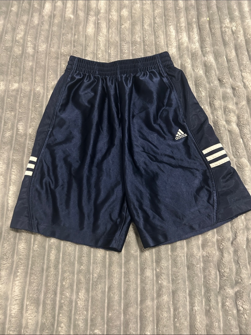 Adidas Navy and White Training Shorts - YL
